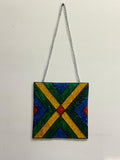 Handcrafted Sunrise Stained Glass Wall Hanging Decor with Metal Chain