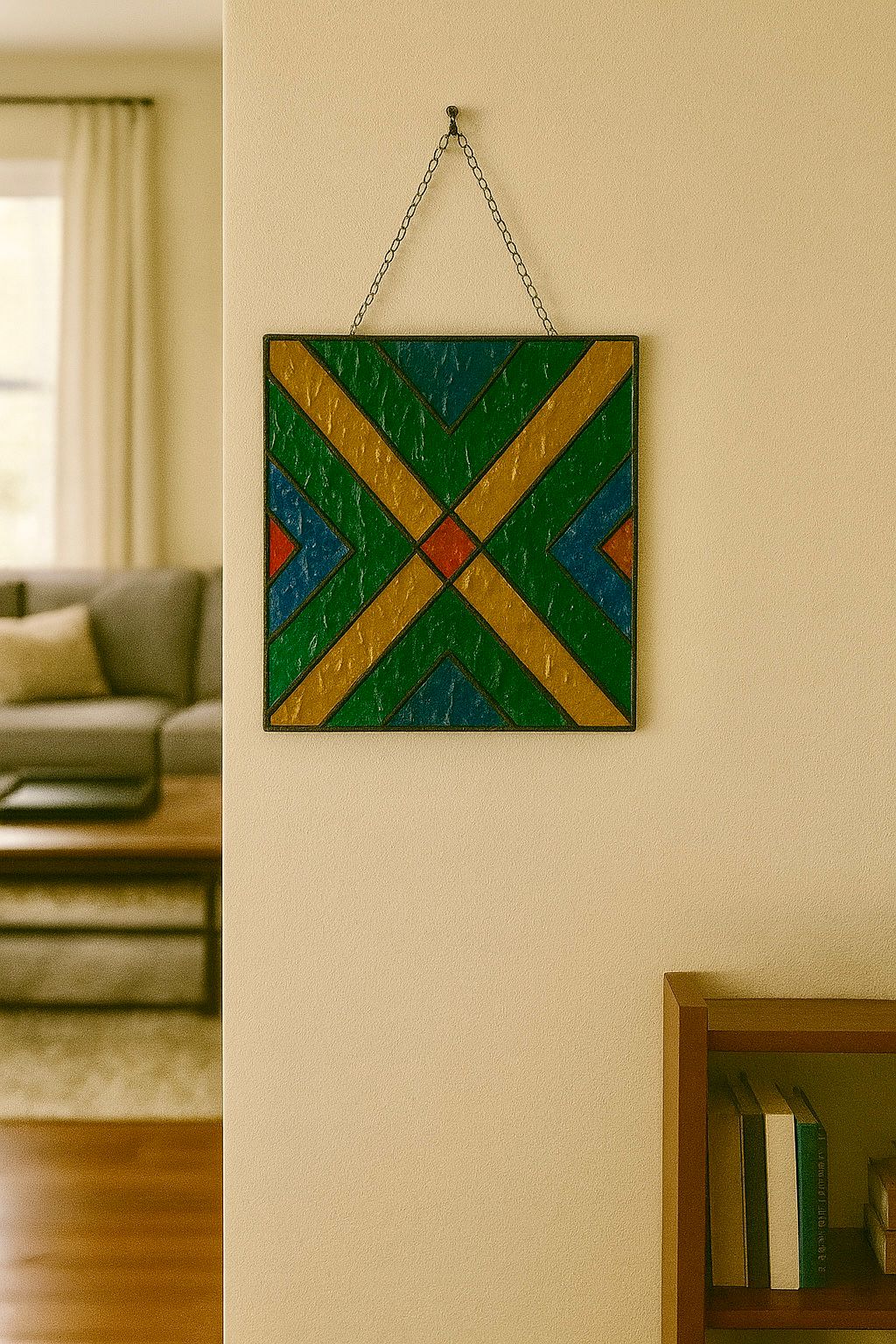 Handcrafted Wall Hanging Decor with Metal Chain