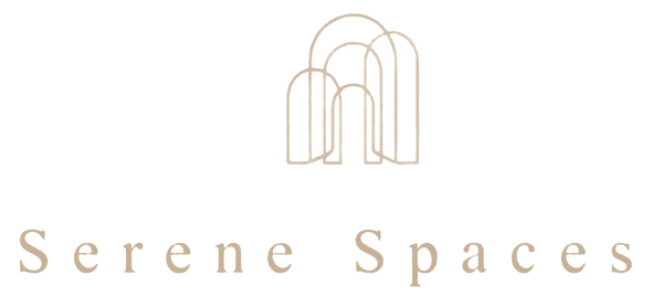Serene Spaces architectural arch logo and wordmark